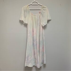Stunning Vintage Floral Pastel Sheer Chemise Dress Tinic
